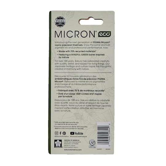 Pigma® Micron® Eco 5 Black Pens Set